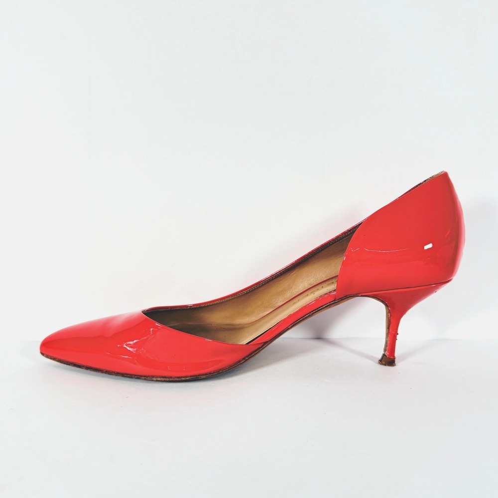 Kurt Geiger London Red Patent Leather D'orsay Pointed Stiletto sz 8 38.5 w/ box